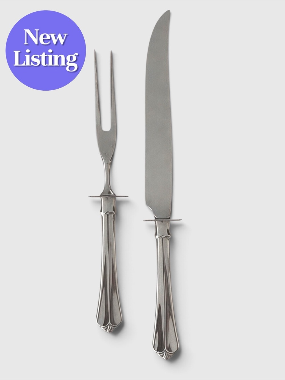 VTG Oneida Juilliard Heirloom 18/10 Stainless 2-Piece Carving Set. Like New.